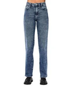 Pieces Kelly Jeans Straight Fit in Stone-Waschung