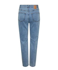 Pieces Kesia Mom Jeans mit hohem Bund in Hellblau
