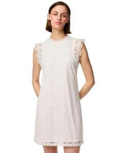 Pieces Kleid mit Spitze Olline in Weiß