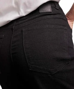 Pieces Peggy Jeans mit weitem Bein in Schwarz