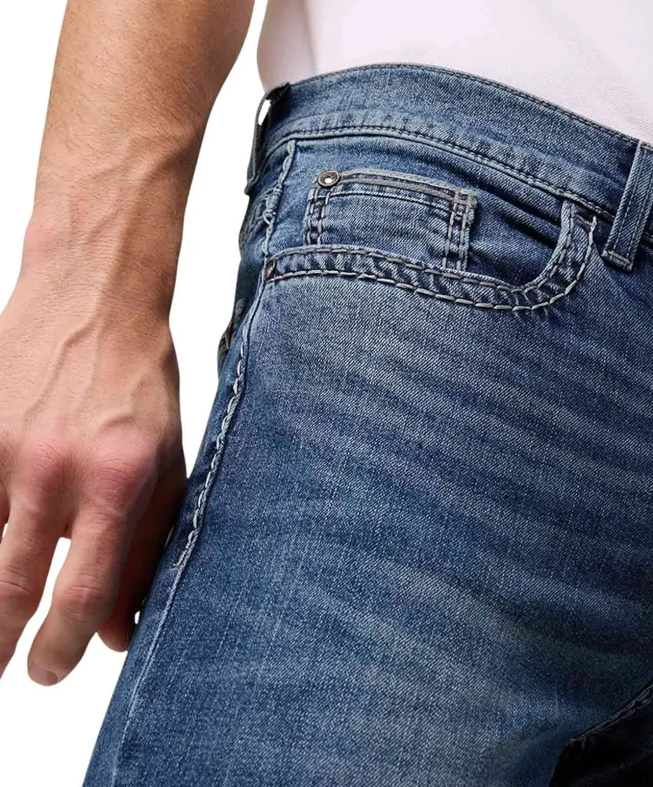 Pioneer Rando 1654 Jeans aus Megaflex in Mittelblau