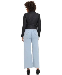 Vero Moda Bikerjacke Khloefavo in schwarzer Lederoptik