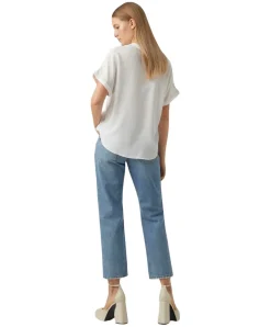 Vero Moda Blusenshirt Beauty mit Splitneck in Weiß