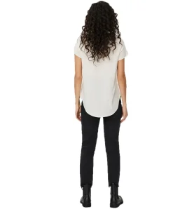 Vero Moda Blusenshirt Becca Plain mit Rundhals in Weiß