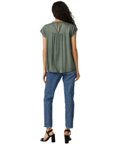 Vero Moda Blusenshirt Debbie in Grün mit kurzen Ärmeln