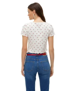 Vero Moda Blusenshirt Harry in Weiß mit Kirschprint