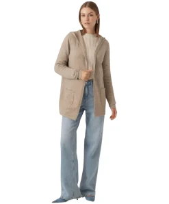 Vero Moda Cardigan Oversize Doffy in Braun mit Kapuze