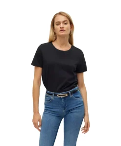Vero Moda Damen Basic T-Shirt Paula in Schwarz