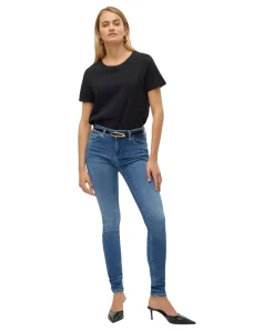 Vero Moda Damen Basic T-Shirt Paula in Schwarz