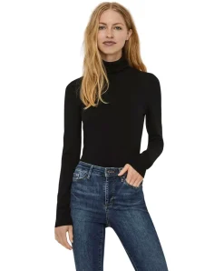 Vero Moda Damen Pullover mit Rollkragen Glory in Schwarz