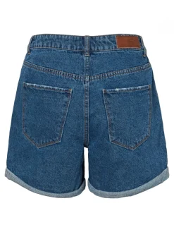 Vero Moda Damen Shorts High Waisted Ninetten in Mittelblau