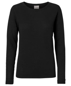 Vero Moda Damen Strukturpullover Care in Schwarz