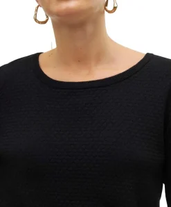 Vero Moda Damen Strukturpullover Care in Schwarz
