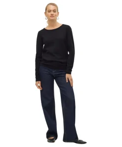 Vero Moda Damen Strukturpullover Care in Schwarz