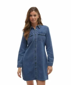 Vero Moda Denim-Kleid Jennie in Stone-Waschung