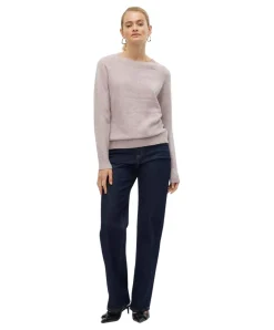 Vero Moda Doffy - Rosa Strickpullover mit Rundhals