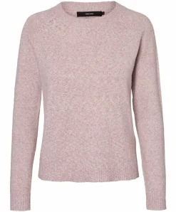 Vero Moda Doffy - Rosa Strickpullover mit Rundhals