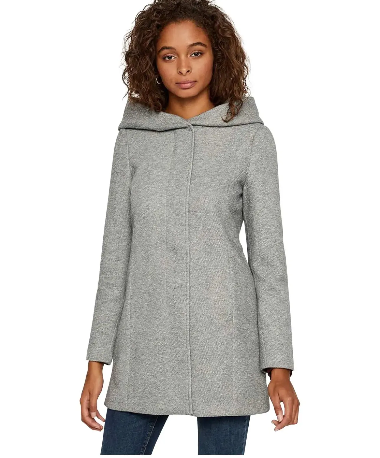 Vero Moda Dona - Kurzmantel in grau melierter Optik