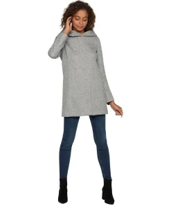 Vero Moda Dona - Kurzmantel in grau melierter Optik
