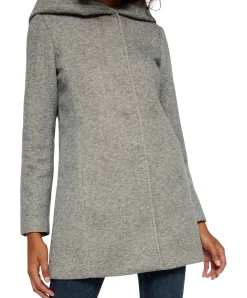 Vero Moda Dona - Kurzmantel in grau melierter Optik