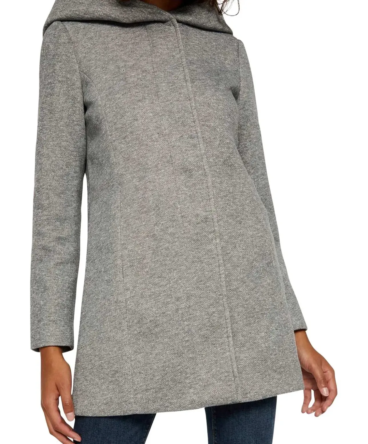 Vero Moda Dona - Kurzmantel in grau melierter Optik