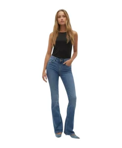 Vero Moda Flash Jeans Flared in Mittelblau