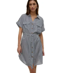 VERO MODA Hemdblusenkleid mit Streifenmuster