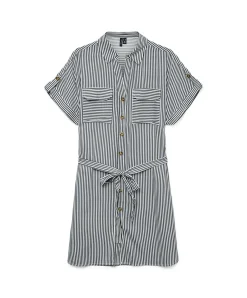 VERO MODA Hemdblusenkleid mit Streifenmuster