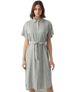 Vero Moda Hemdkleid Bumby mit Gürtel in Streifenoptik