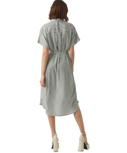 Vero Moda Hemdkleid Bumby mit Gürtel in Streifenoptik