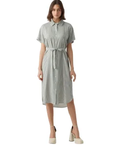 Vero Moda Hemdkleid Bumby mit Gürtel in Streifenoptik