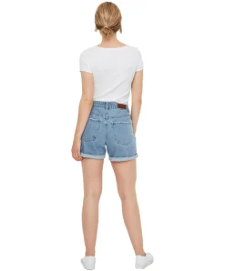 Vero Moda High Waisted Jeansshorts Ninetten in Hellblau