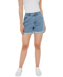 Vero Moda High Waisted Jeansshorts Ninetten in Hellblau