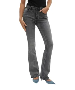 Vero Moda Jeans Flash in Grau mit ausgestelltem Bein