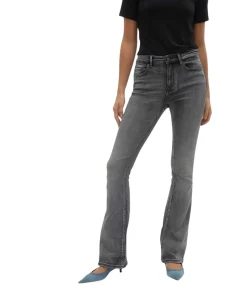 Vero Moda Jeans Flash in Grau mit ausgestelltem Bein