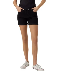 Vero Moda Jeans Shorts Luna mit Umschlagsaum in Schwarz