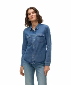 Vero Moda Jeanshemd Jennie in indigoblauer Waschung
