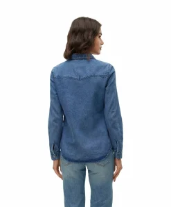 Vero Moda Jeanshemd Jennie in indigoblauer Waschung