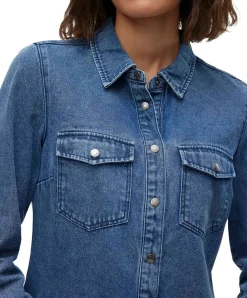 Vero Moda Jeanshemd Jennie in indigoblauer Waschung