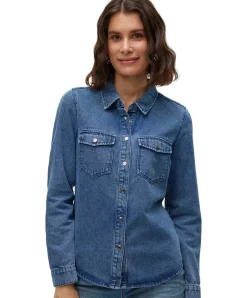 Vero Moda Jeanshemd Jennie in indigoblauer Waschung