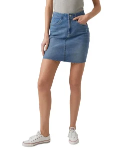 Vero Moda Jeansrock Rosie mit hoher Taille in Used Look