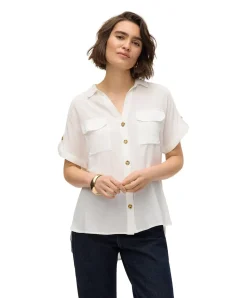 Vero Moda Kurzarmbluse Bumby in Weiß