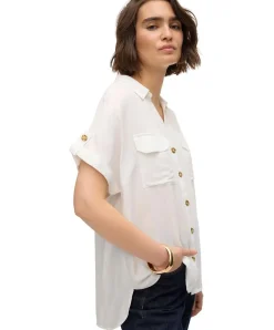 Vero Moda Kurzarmbluse Bumby in Weiß