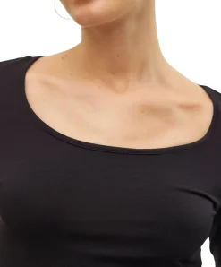 Vero Moda Langarmshirt in Schwarz mit U-Ausschnitt