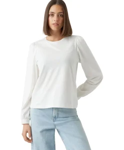 Vero Moda Langarmshirt Kelly mit Ballonärmel in Weiß