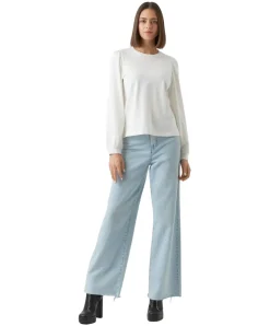Vero Moda Langarmshirt Kelly mit Ballonärmel in Weiß