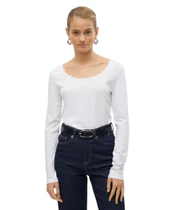 Vero Moda Langarmshirt Maxi aus weißer Baumwolle