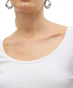 Vero Moda Langarmshirt Maxi aus weißer Baumwolle