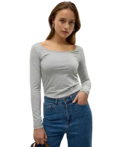 Vero Moda Langarmshirt Maxi My Soft in Grau