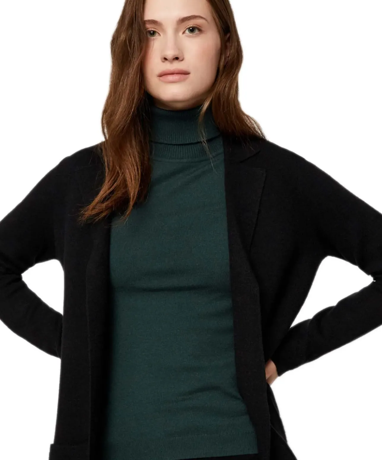 Vero Moda Langer Cardigan Tasty in Schwarz mit Pattentaschen